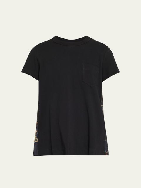 sacai Floral Print Back Short-Sleeve Shirt