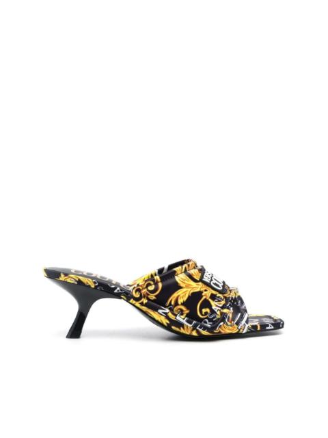VERSACE JEANS COUTURE baroque-print logo mules