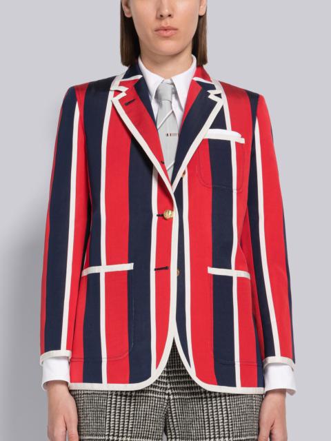 Thom Browne Stripe Silk Cotton Mogador Tipping Sack Sport Coat
