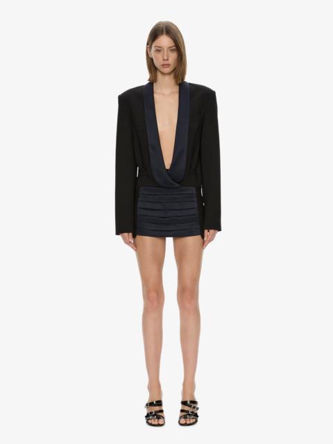 CHRISTOPHER ESBER Tuxedo Contrast Wool Blazer Dress