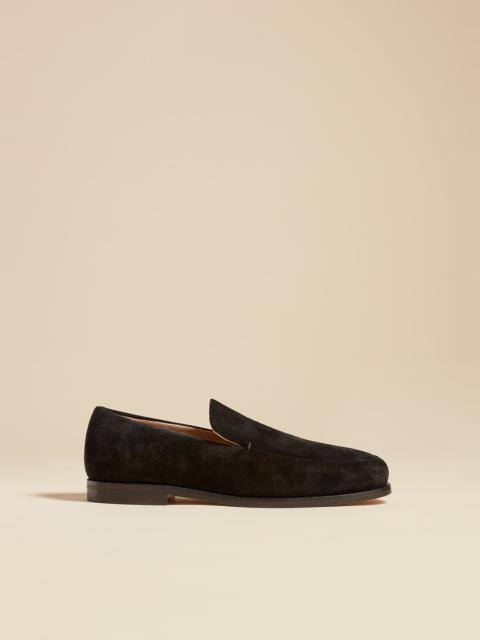 KHAITE The Alessio Loafer in Black Suede