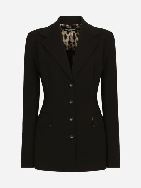 Dolce & Gabbana Double-breasted Turlington jacket in jersey Milano rib