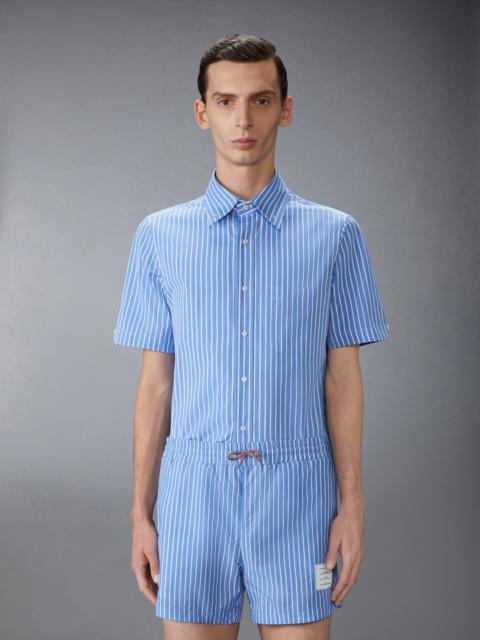 Thom Browne FUNMIX ARMBAND PINSTRIPE POPLIN SHORT SLEEVE SHIRT