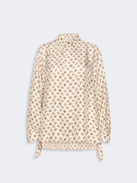 Max Mara OBICE Oversized printed silk shirt - WHITE