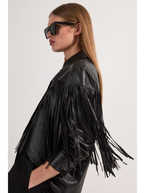 KAREN MILLEN Leather Tassel Jacket