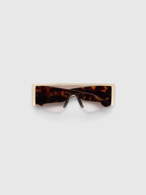 Victoria Beckham Oversized Mask Frame In Gold Havana
