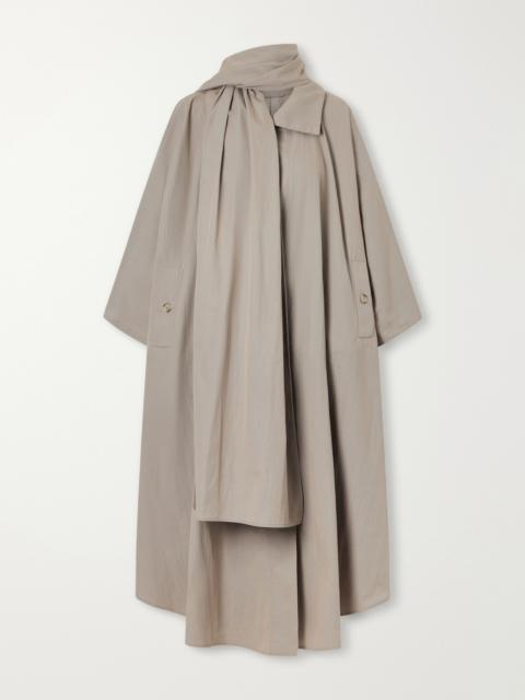 MAGDA BUTRYM Scarf-detailed Cotton-blend Trench Coat