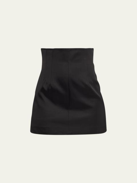 LaQuan Smith High-Waisted Corset Mini Skirt