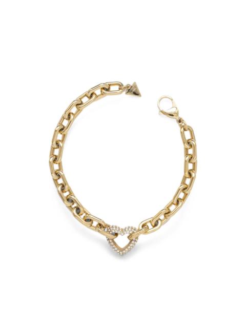 GUESS USA Beloved heart-charm cable-link bracelet