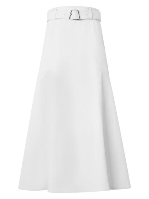 AKRIS Women's Belted Denim A-Line Midi-Skirt - Ecru