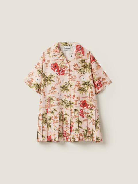 Miu Miu Printed silk mini-dress