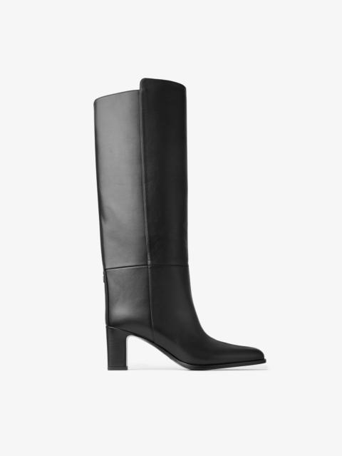 JIMMY CHOO Caly Knee Boot 65 Black Smooth Leather Knee-High Boots