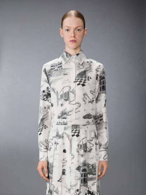 Thom Browne SILK TWILL HECTOR TOILE SHIRT
