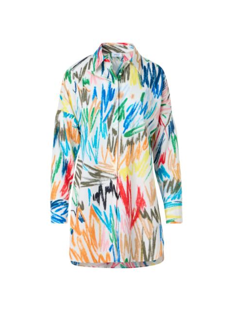 AKRIS Women's Abstract Poplin Oversized Tunic - Cream Multi