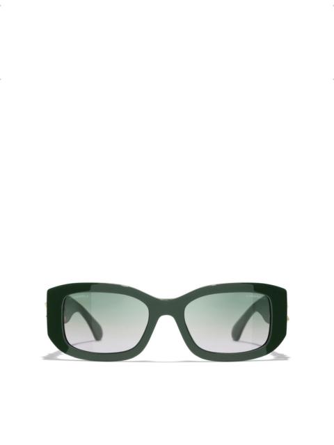 CHANEL CH5542 Rectangle-Frame Acetate Sunglasses