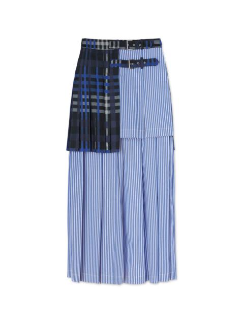 MSGM Poplin cotton pleated skirt