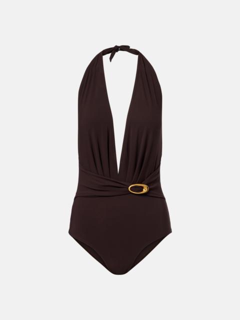KARLA COLLETTO Solid embellished swimsuit