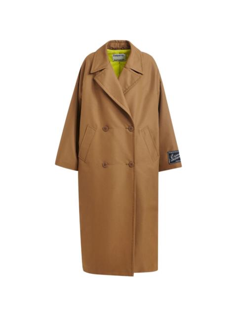 ESSENTIEL ANTWERP logo-patch double-breasted coat