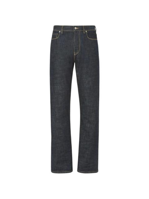 FENDI Fendi Logo-patch Contrast-stitch Jeans