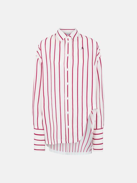 THE ATTICO "DIANA" WHITE WITH RED STRIPES SHIRT