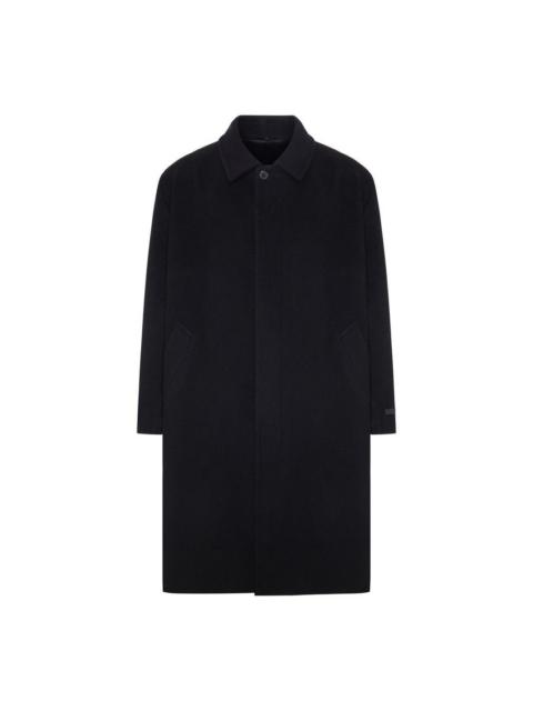 Prada PRADA Black Long Wool Cashmere Blend Coat New & Authentic (M