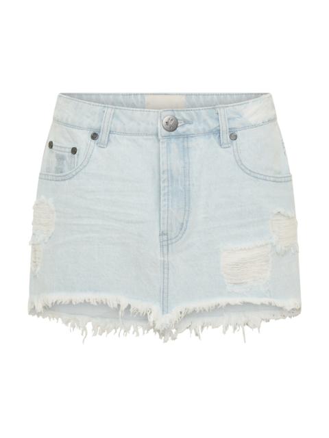ONE TEASPOON Junkyard Low Waist Mini Denim Skirt - Xanthe
