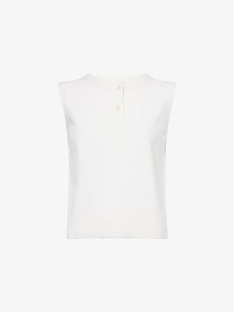 Henley Sleeveless Wool and Cashmere Top