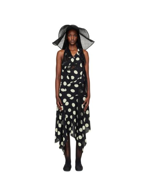 Junya Watanabe Black & White Printed Lace Halter Midi Dress