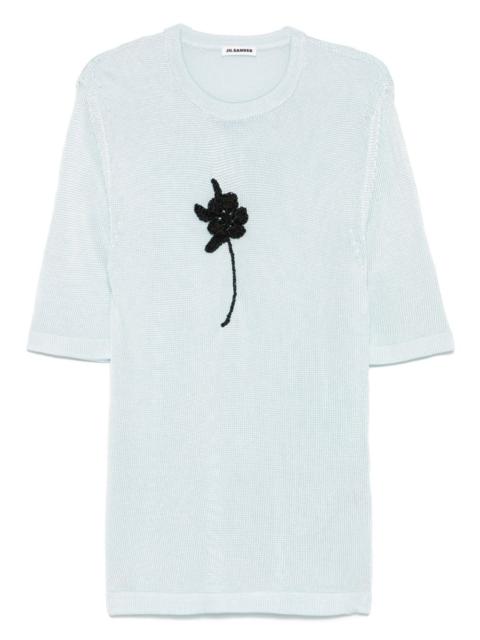 Jil Sander crochet-flower knit T-shirt