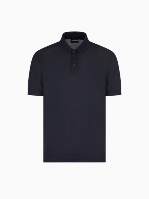 GIORGIO ARMANI Pure virgin-wool piqué polo shirt