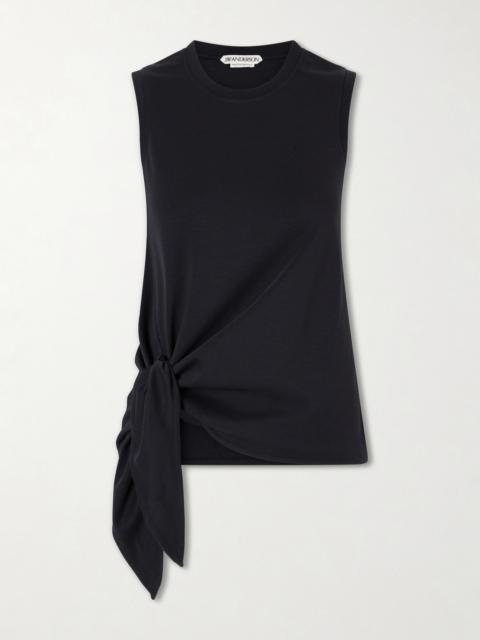 JW Anderson Tie-detailed Logo-embroidered Cotton-jersey Tank