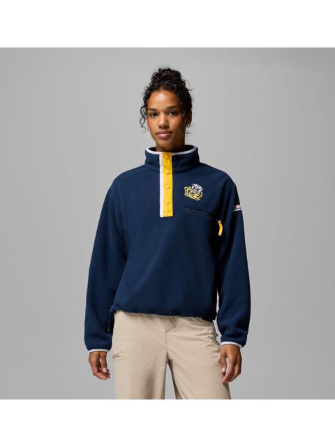 Columbia Women's Collegiate Helvetia Cropped Half Snap Fleece - Michigan