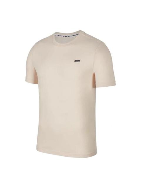 Nike Men's Nike F.C. Dri-Fit Solid Color Logo Round Neck Short Sleeve Creamy White T-Shirt BQ7681-838