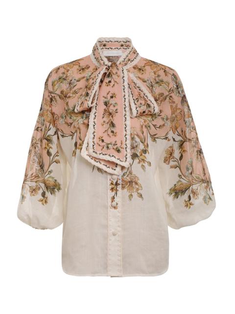 CHINTZ TIE NECK BLOUSE