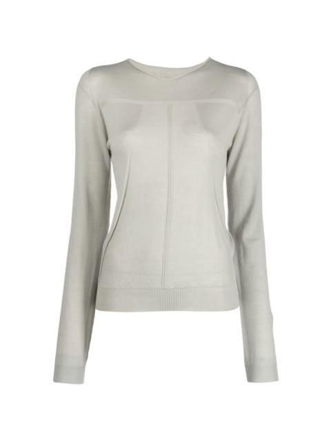 panelled virgin wool jumper