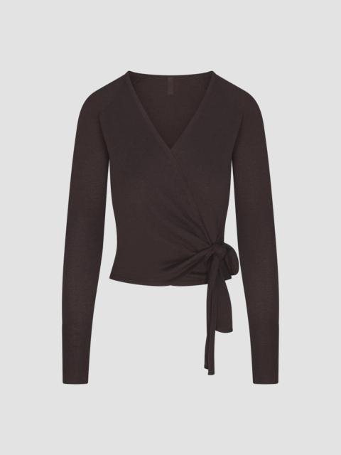SKIMS Women's Wrap Sweater - Espresso