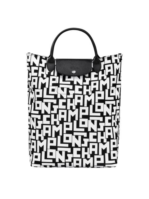 Longchamp Le Pliage LGP M Tote bag Black/White - Canvas