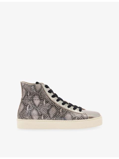 ALLSAINTS Tana logo-embossed leather high-top trainers