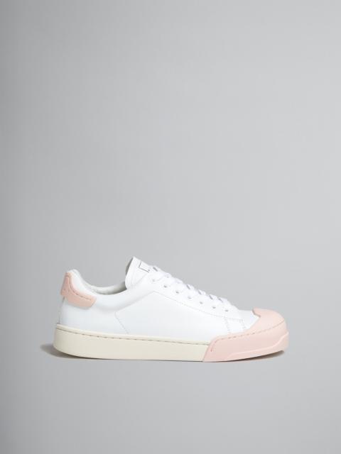 Marni DADA BUMPER SNEAKER IN WHITE AND PINK LEATHER