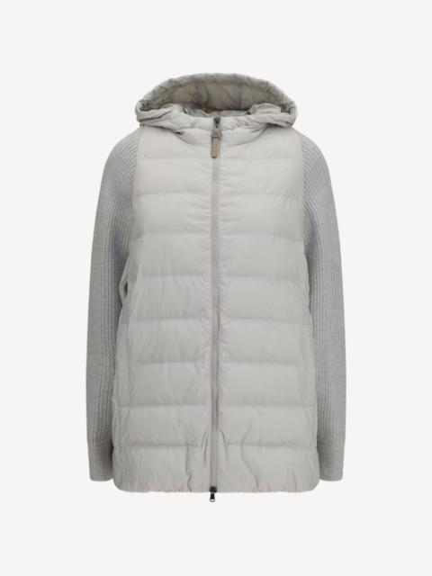 Brunello Cucinelli puffer zip-up hooded jacket