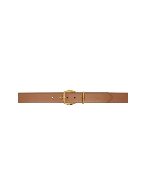 JIMMY CHOO Tan Diamond Buckle Belt