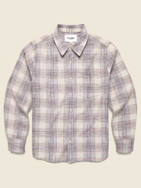 Corridor Rosewood Plaid Shirt - Natural