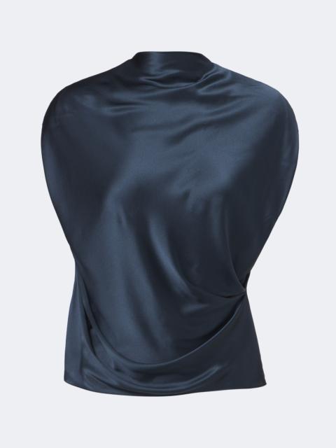 THE SEI Draped silk charmeuse top