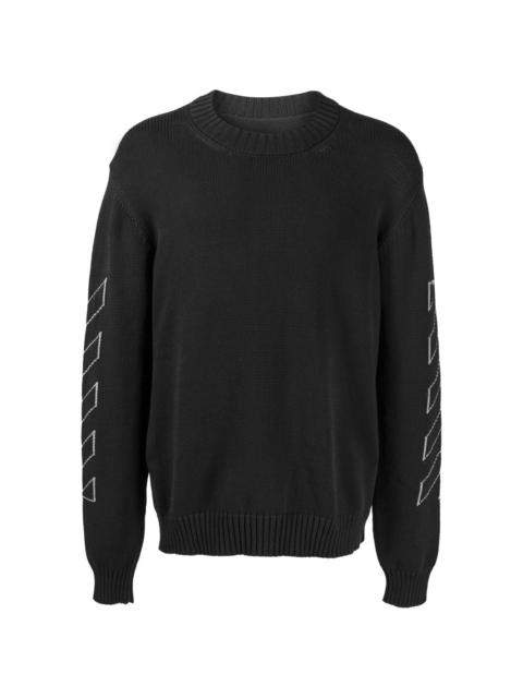 arrow-print crew-neck jumper