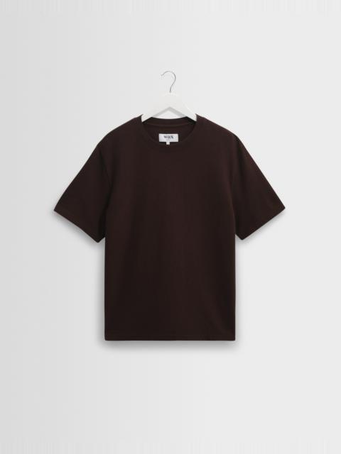 Wax London Dean - Dark Brown Textured Organic Cotton T-Shirt