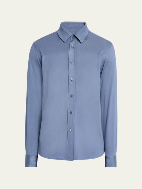 Brioni Men's Silk Pique Sport Shirt