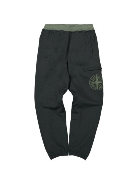 compass-motif jersey-fleece track pants