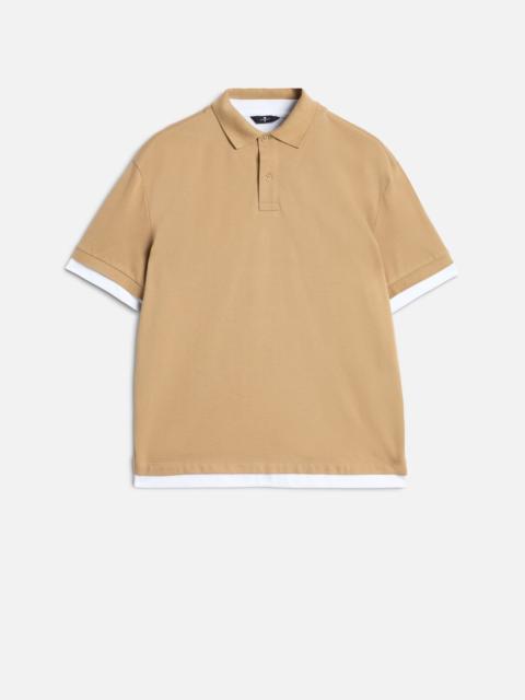 7 For All Mankind DOUBLE LAYER POLO in Tan