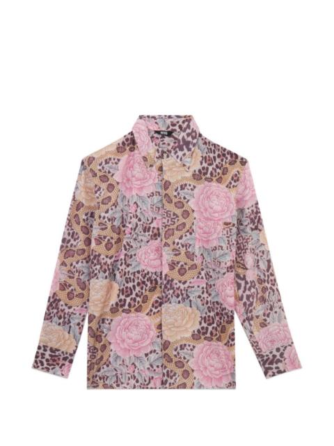 GCDS animal-print floral shirt