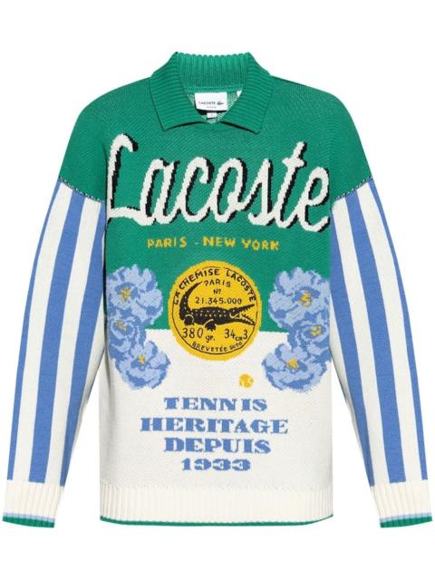 LACOSTE logo-jacquard polo shirt